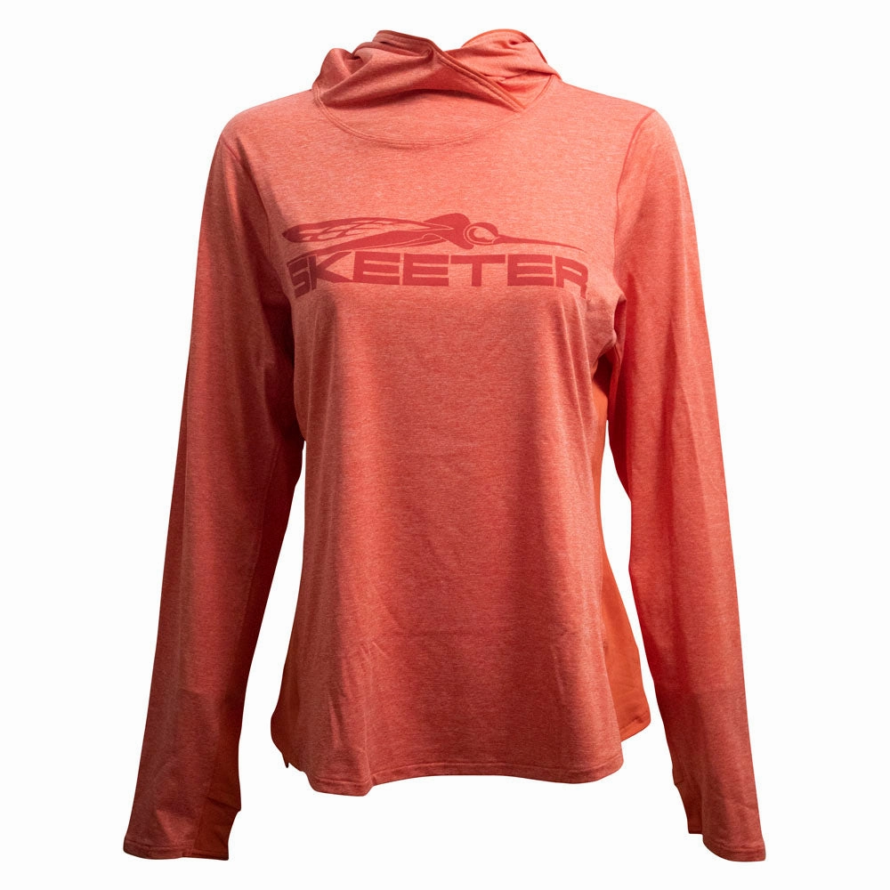 Wild boar like Comfy Performance Fit Skeeter Simms Ladies SolarFlex Hoody - Watermelon Heather