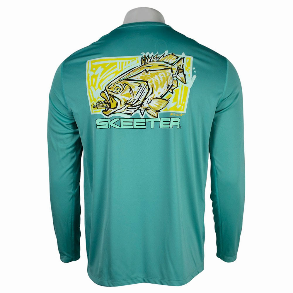 Skeeter Stockton Simms Gulf Blue Tech Long Sleeve Petite Option BBQ Party
