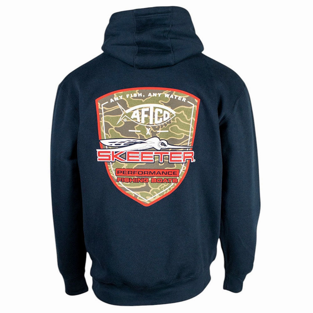 colorful Skeeter x AFTCO Navy Hoodie