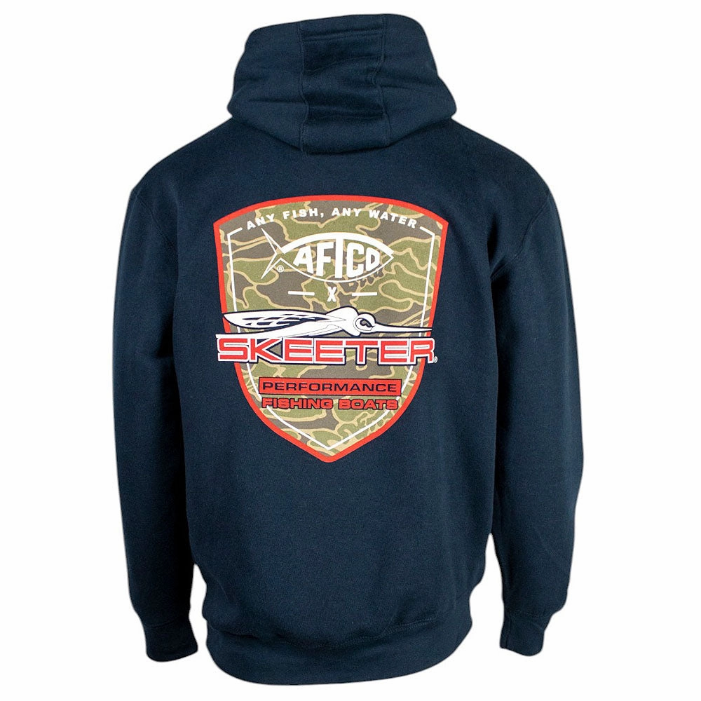 Breathable Fit Design Everyday apparel Skeeter x AFTCO Navy Hoodie