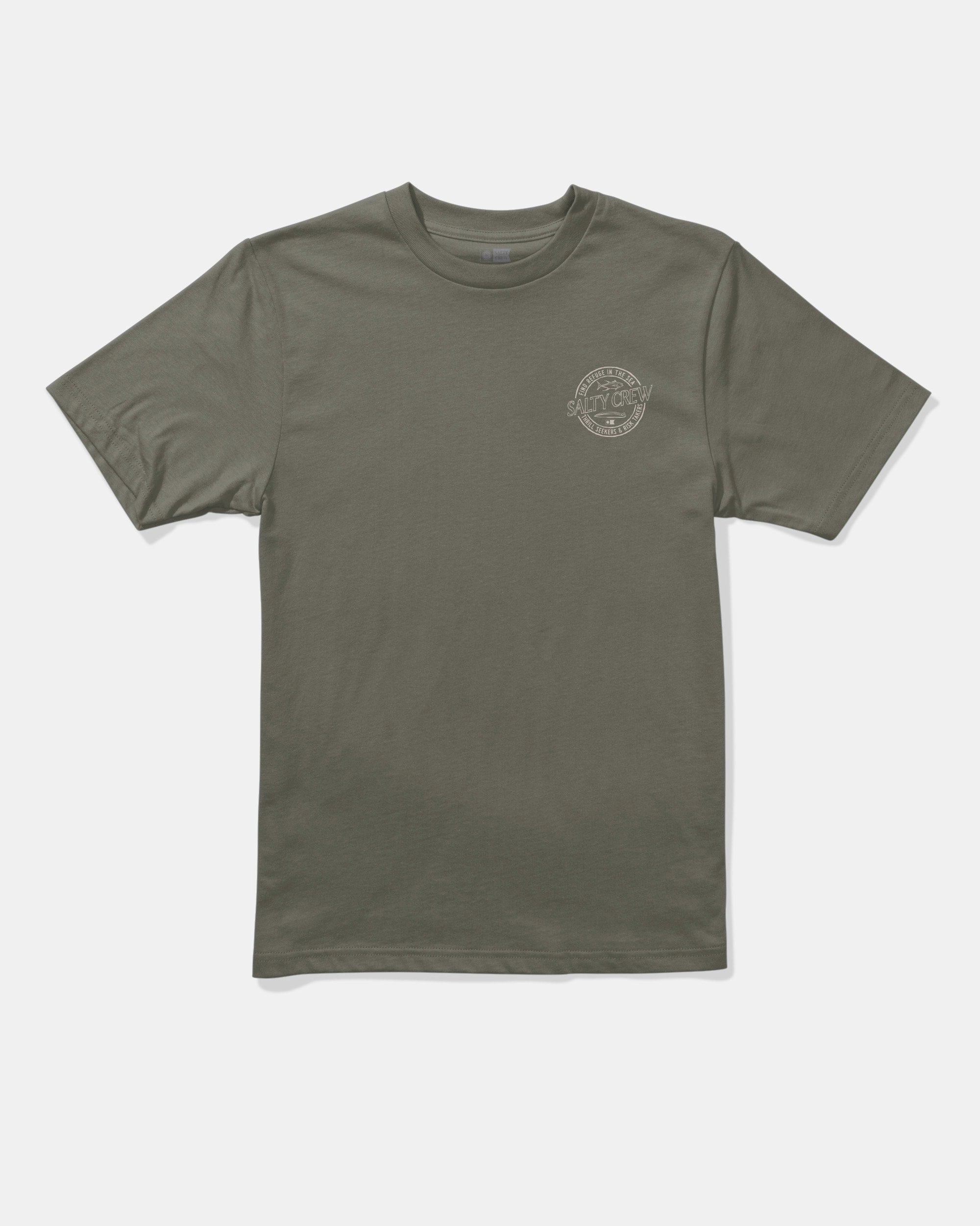 Eco Friendly Material Skewed  S/S  Tee Kids - Dusty Olive