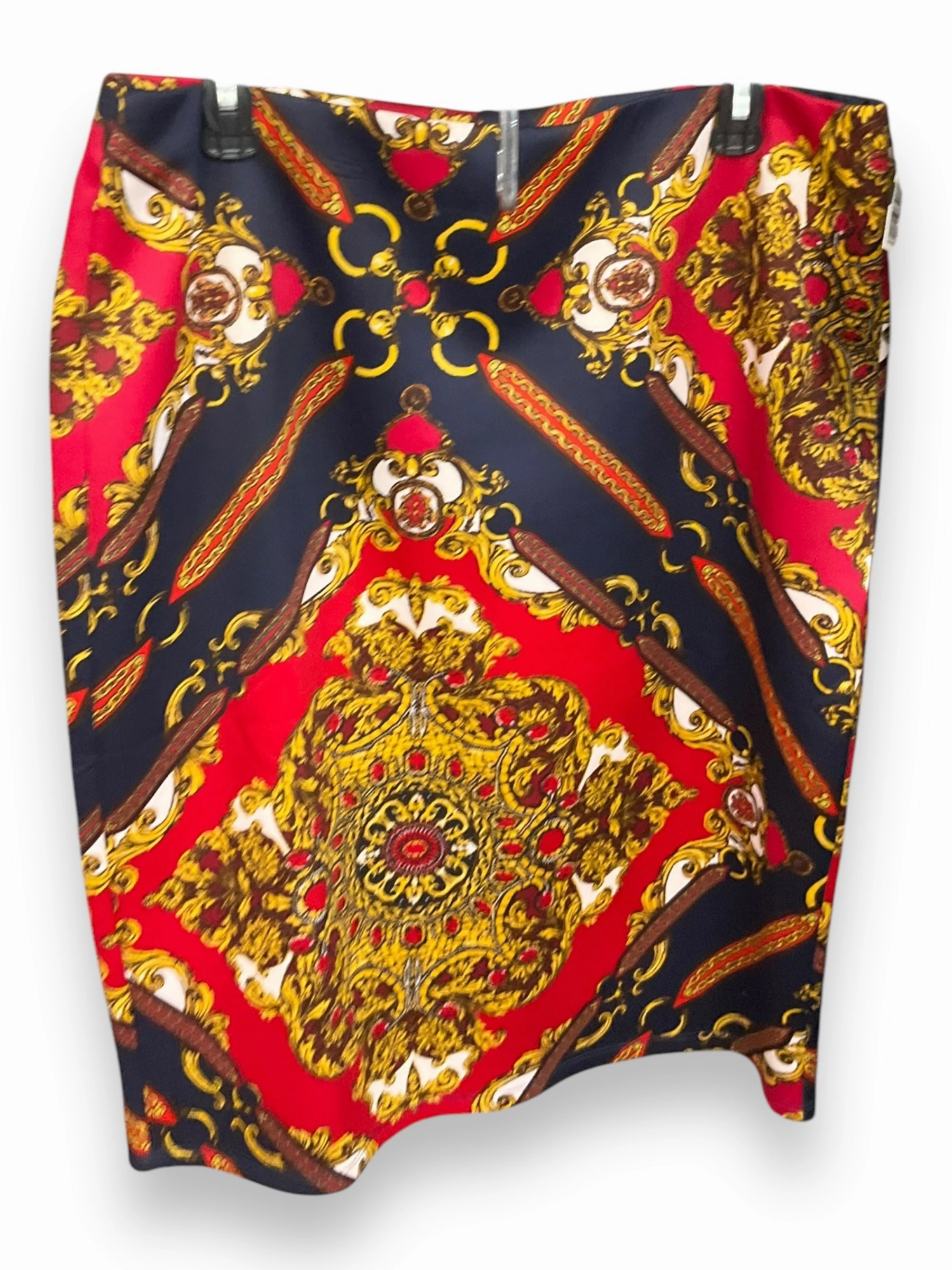 Adaptable Outfit WeightlessLayeringPiece Skirt Midi By Clothes Mentor In Blue & Red & White, Size: L