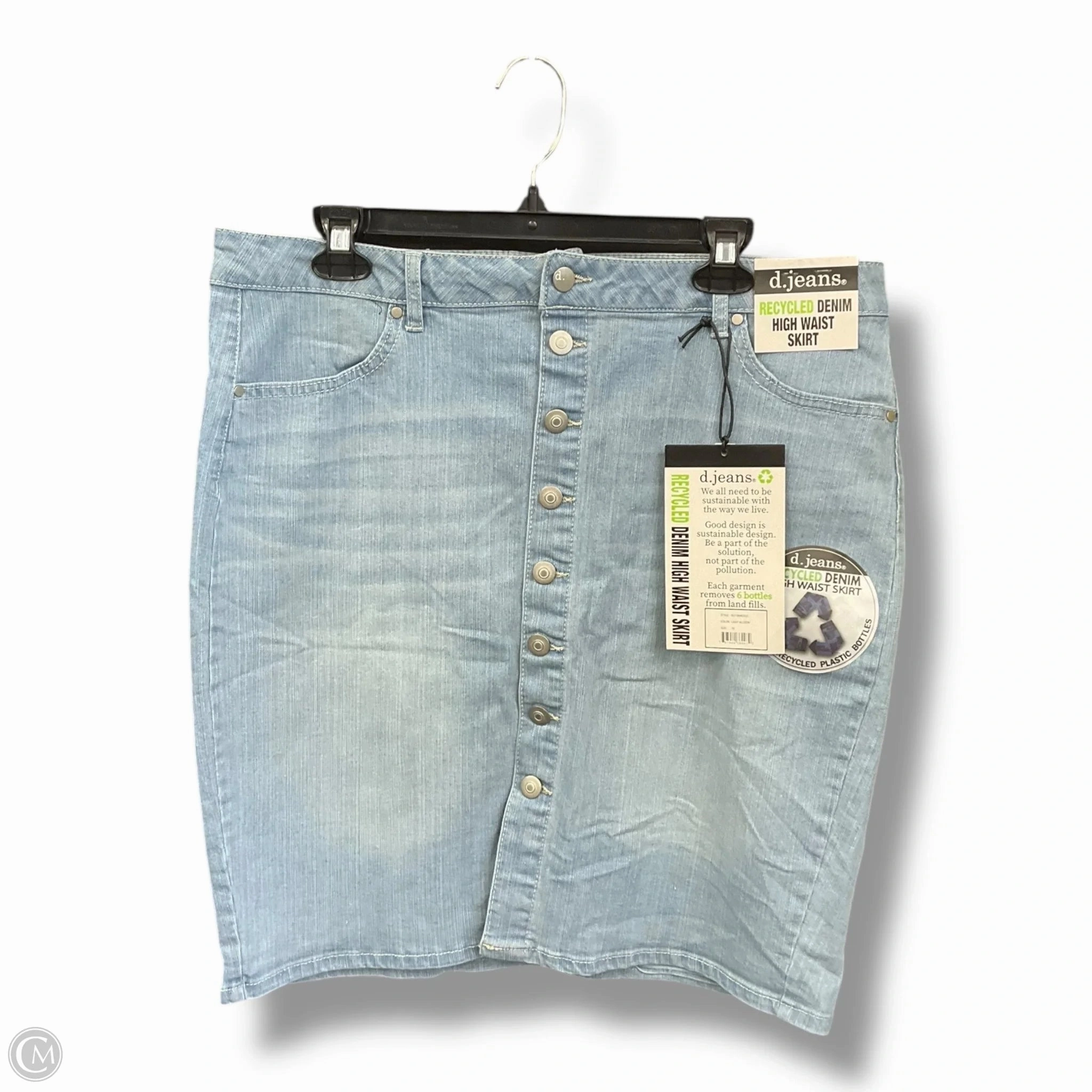 Timeless Fashion Skirt Midi By D Jeans In Blue Denim, Size: 16