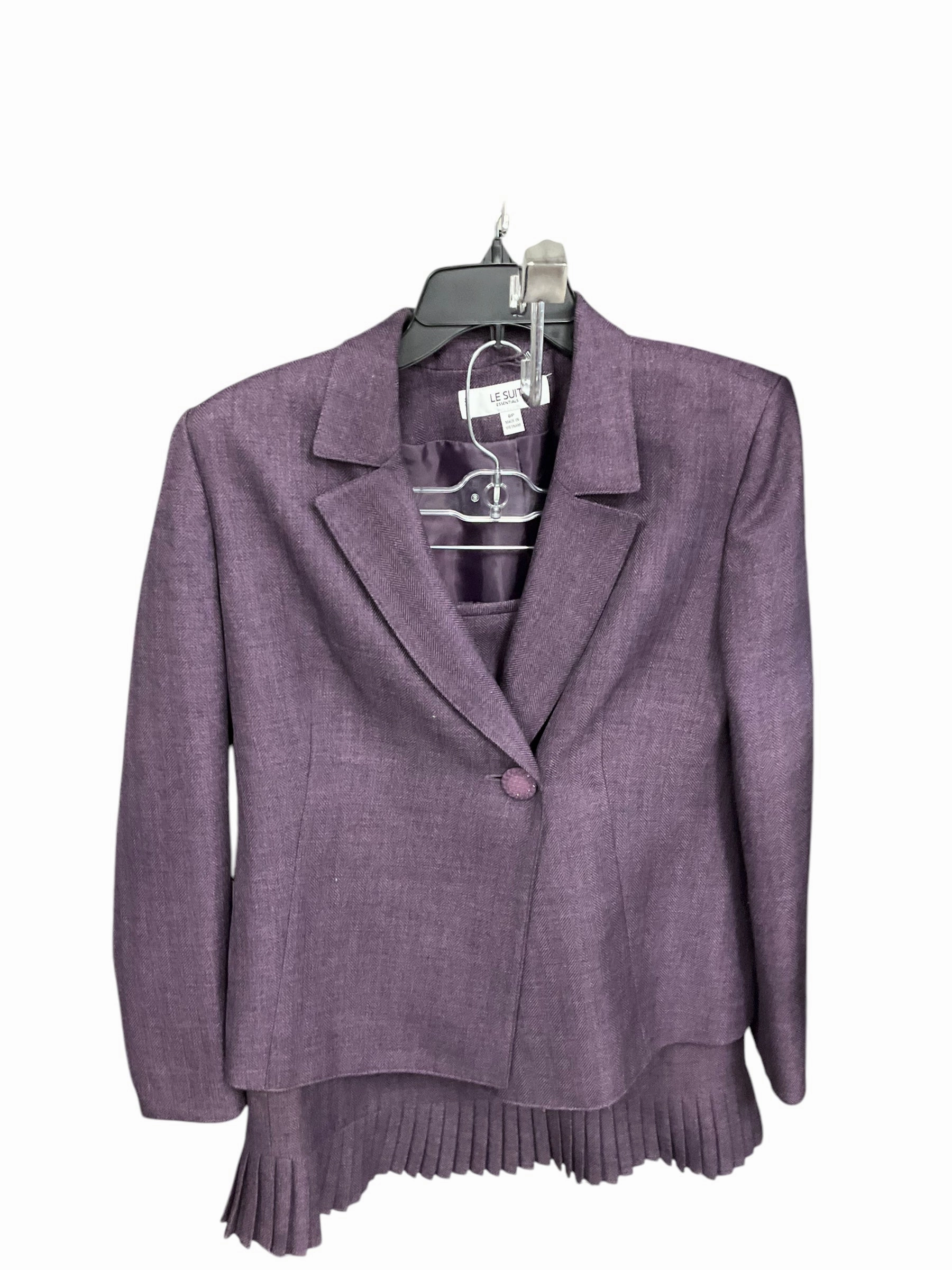 Skirt Suit 2pc By Le Suit In Purple, Size: 8p Comfortable Shorts