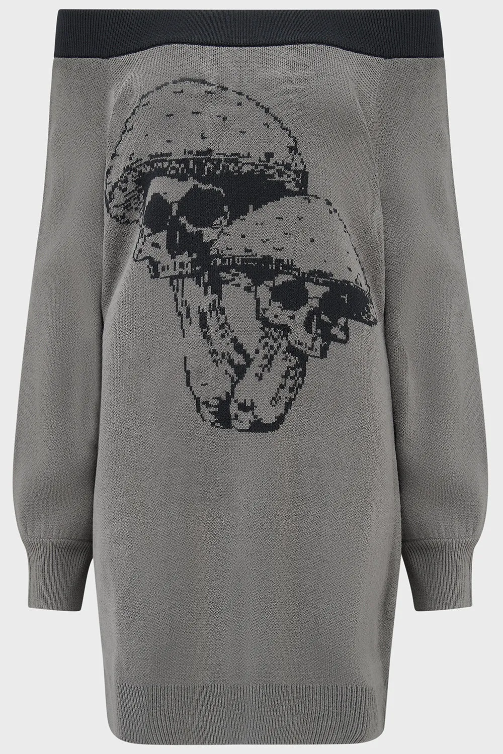 StretchFabric Sleeveless Tee Skullcap Sweater Dress