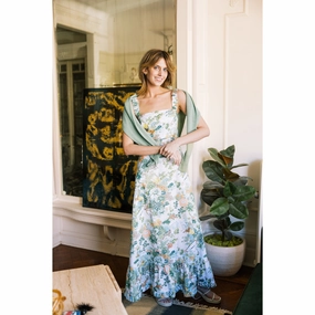 Satin Touch Panelled-Design MASON'S DAUGHTER | Maxi Dress, Spring Chinoiserie