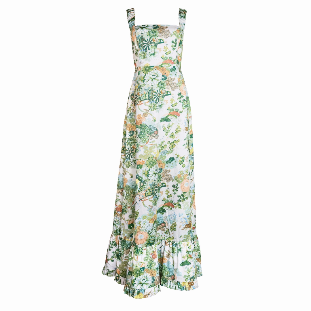 MASON'S DAUGHTER | Maxi Dress, Spring Chinoiserie Style focused Thermal-Lined