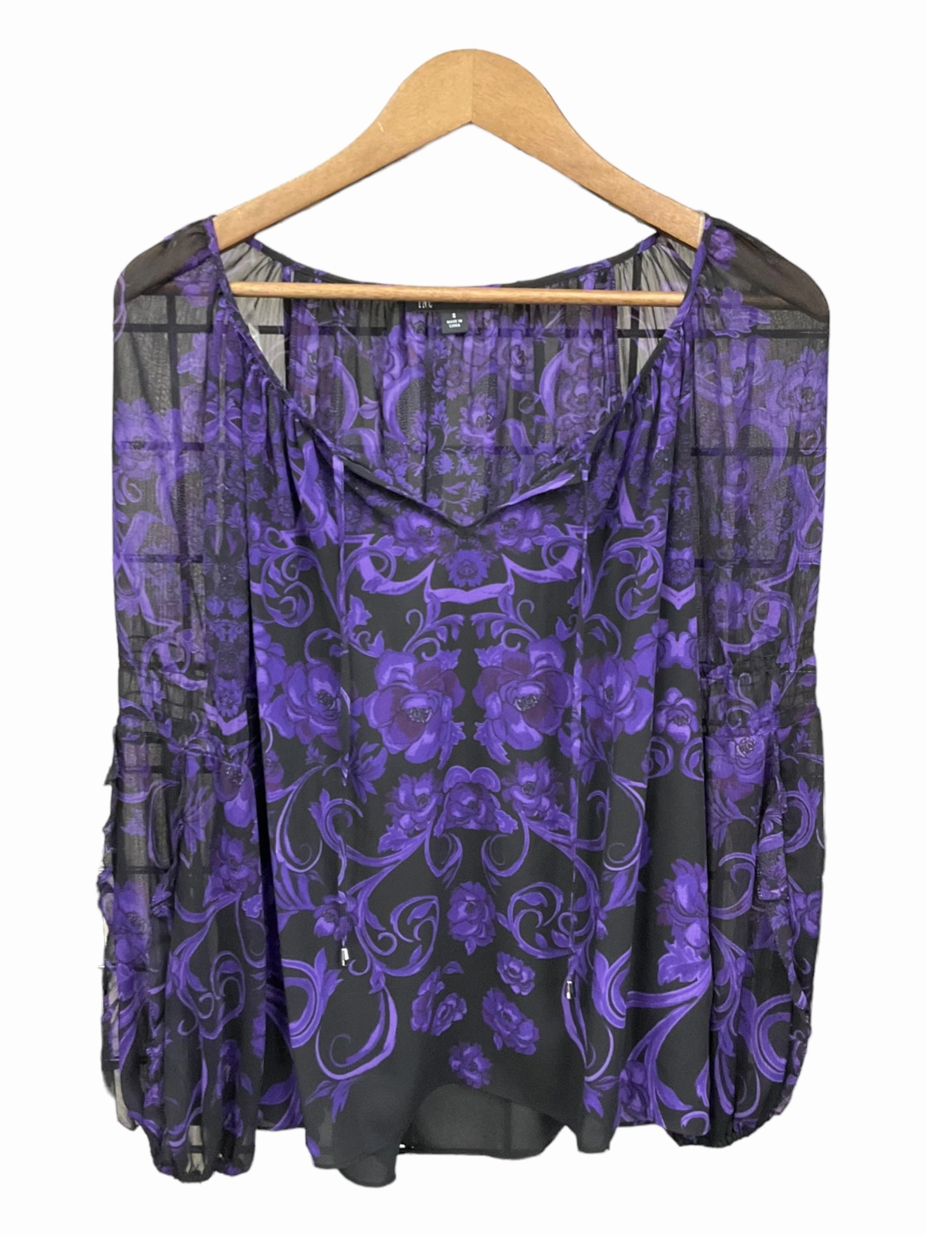 Blouse Long Sleeve By Inc  Size: S Game Core elastic waistband