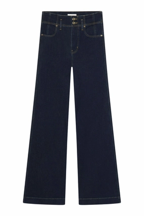 General Option Frame Denim The Seamed Wide Trouser in Rinse