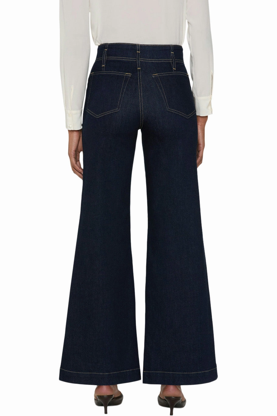 Softened Seams Frame Denim The Seamed Wide Trouser in Rinse