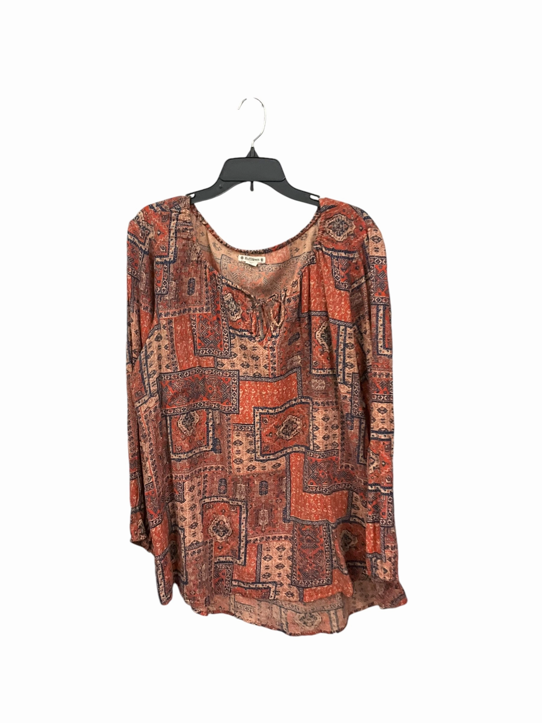 Top Long Sleeve By Ruff Hewn In Multi-colored, Size: 3x Seamless construction