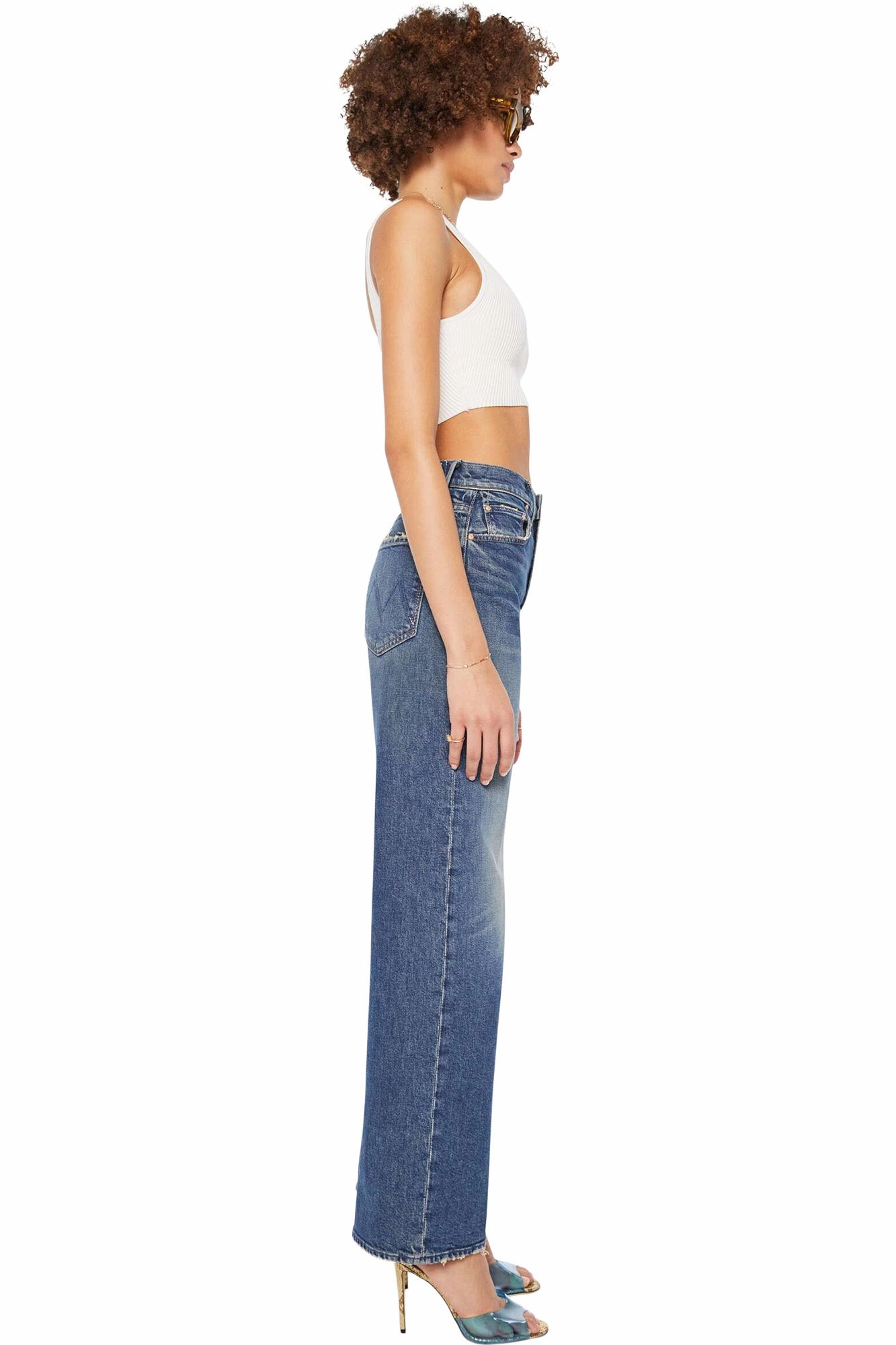 Date Night Sustainable MOTHER Denim Lasso Sneak in Punk Nouveau