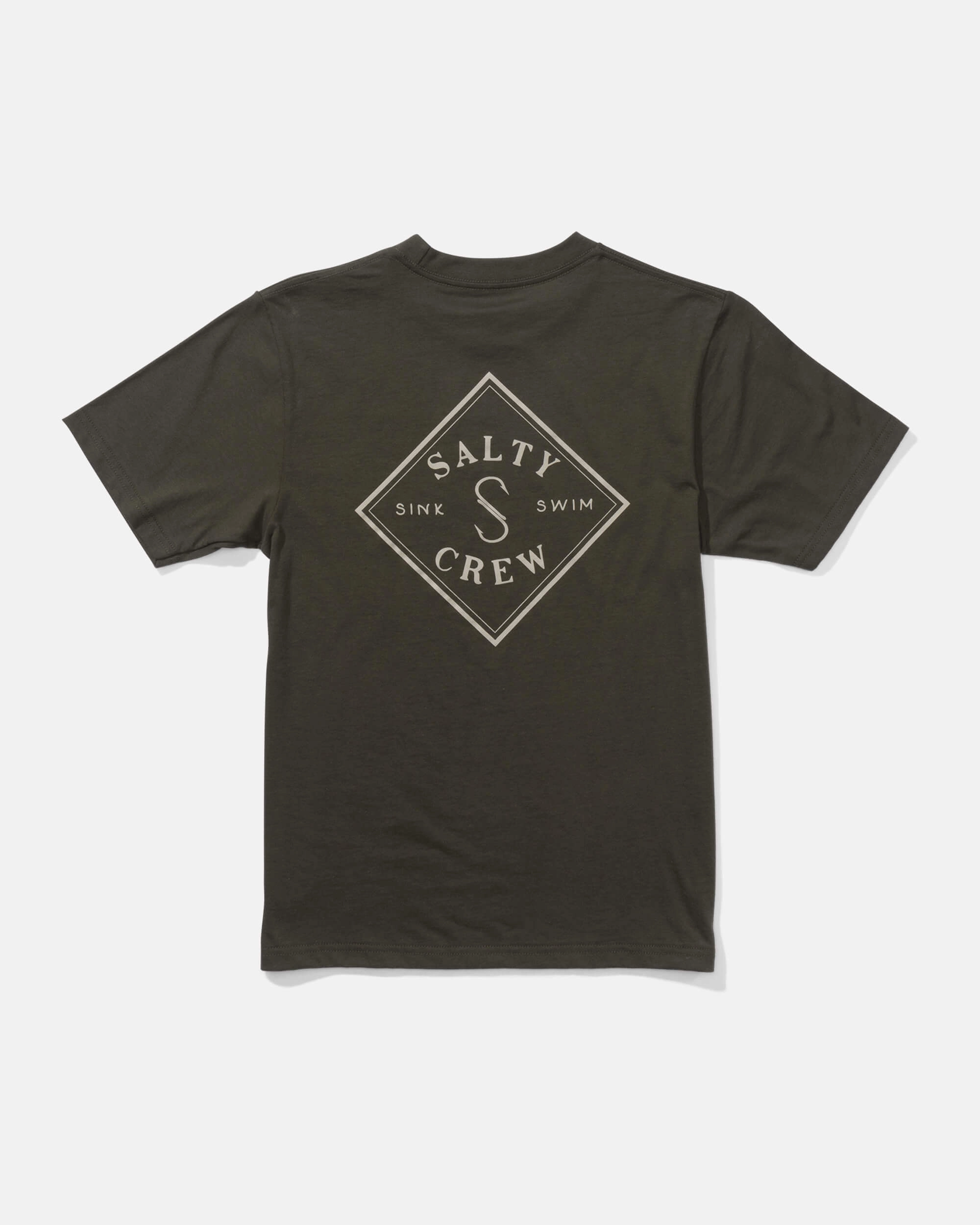 Tippet  S/S Tee Kids - Dusty Olive Non Restrictive Collar FrenchTerry