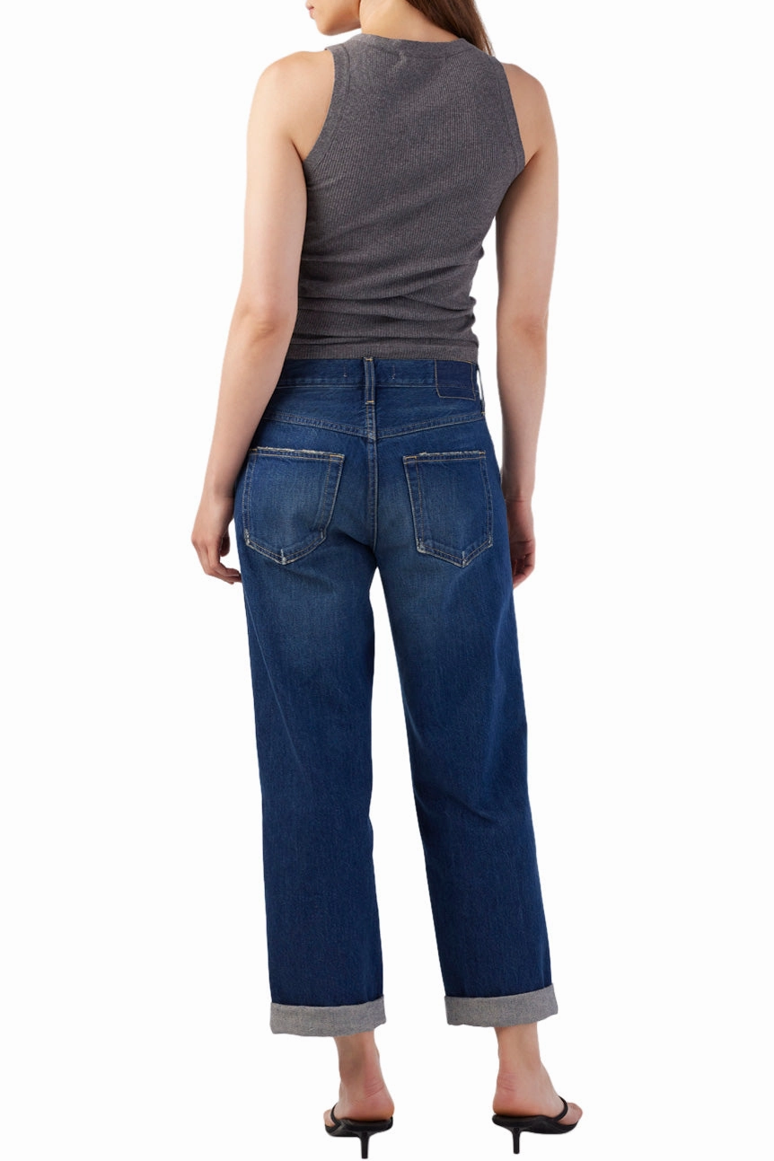 Temperature Regulating Fabric Comfy Design Style AMO Denim Valentina Relaxed Straight Jeans in Dreamboat