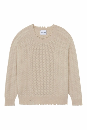 Simple Knitwear Kujten Ita Cable Crewneck in Organic