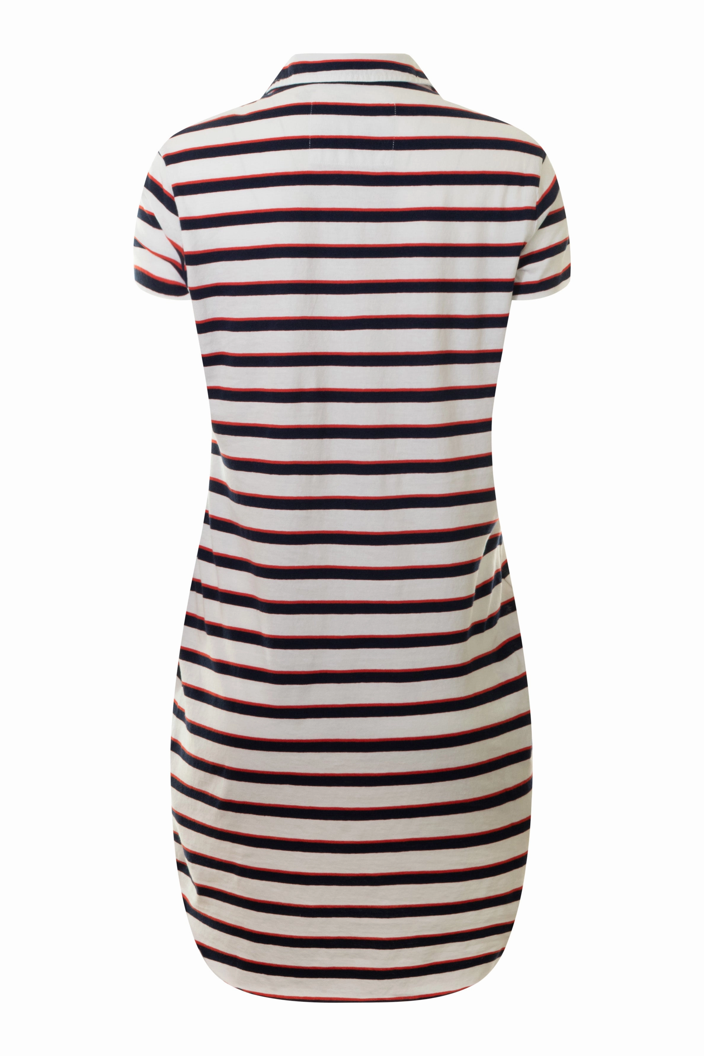 Frank & Eileen Lauren Polo Dress in Red Navy & White Soft Draping Bold Look