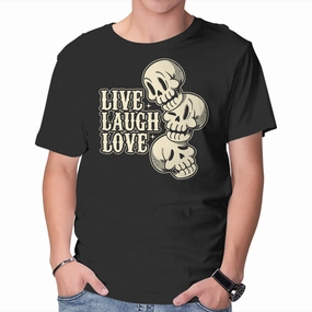 Performance Wear Outdoor Trend Look Live Laugh Love Skeleton