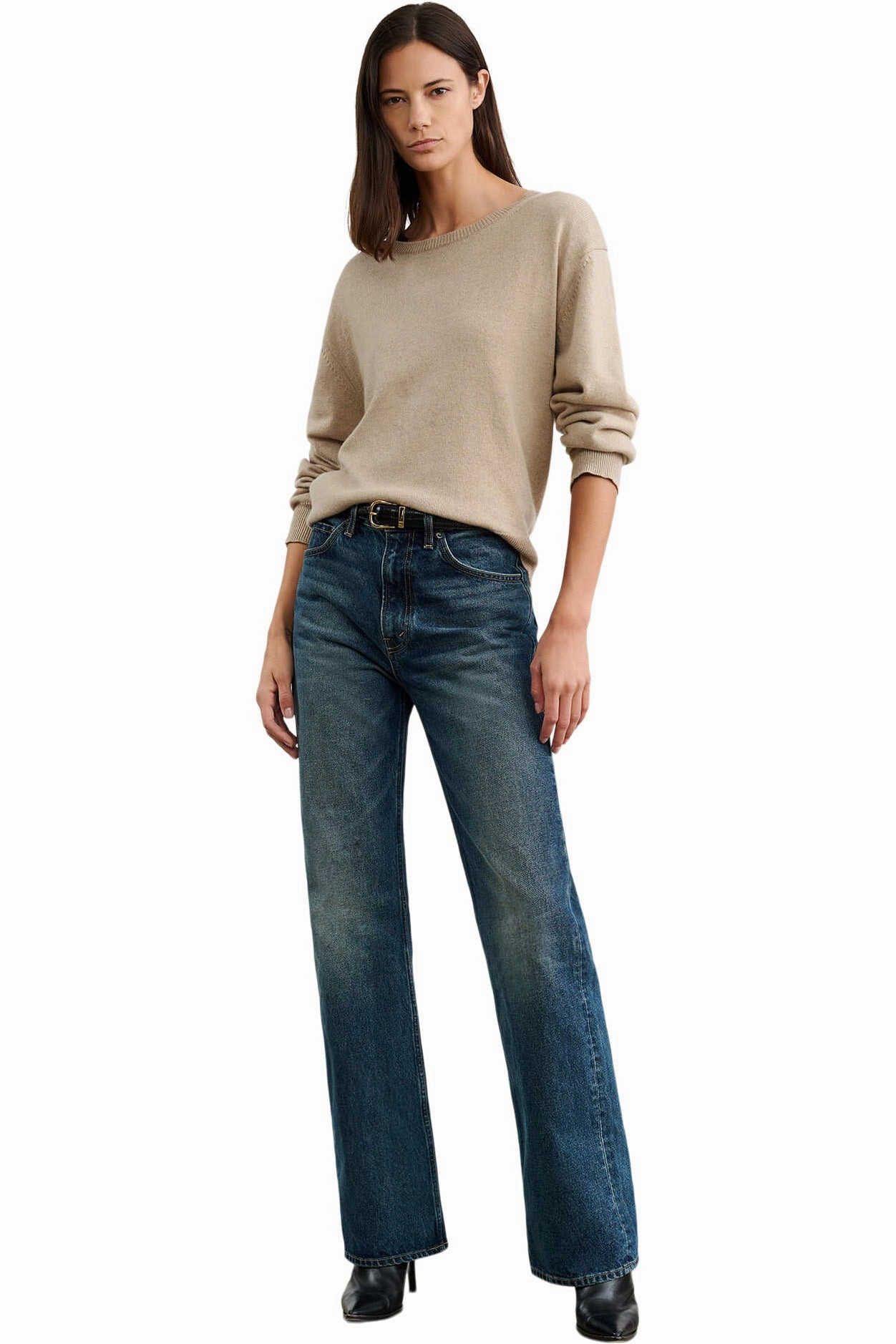 Colorfast Dye Method Winter Comfort Layer Nili Lotan Amari Sweater in Beige Melange