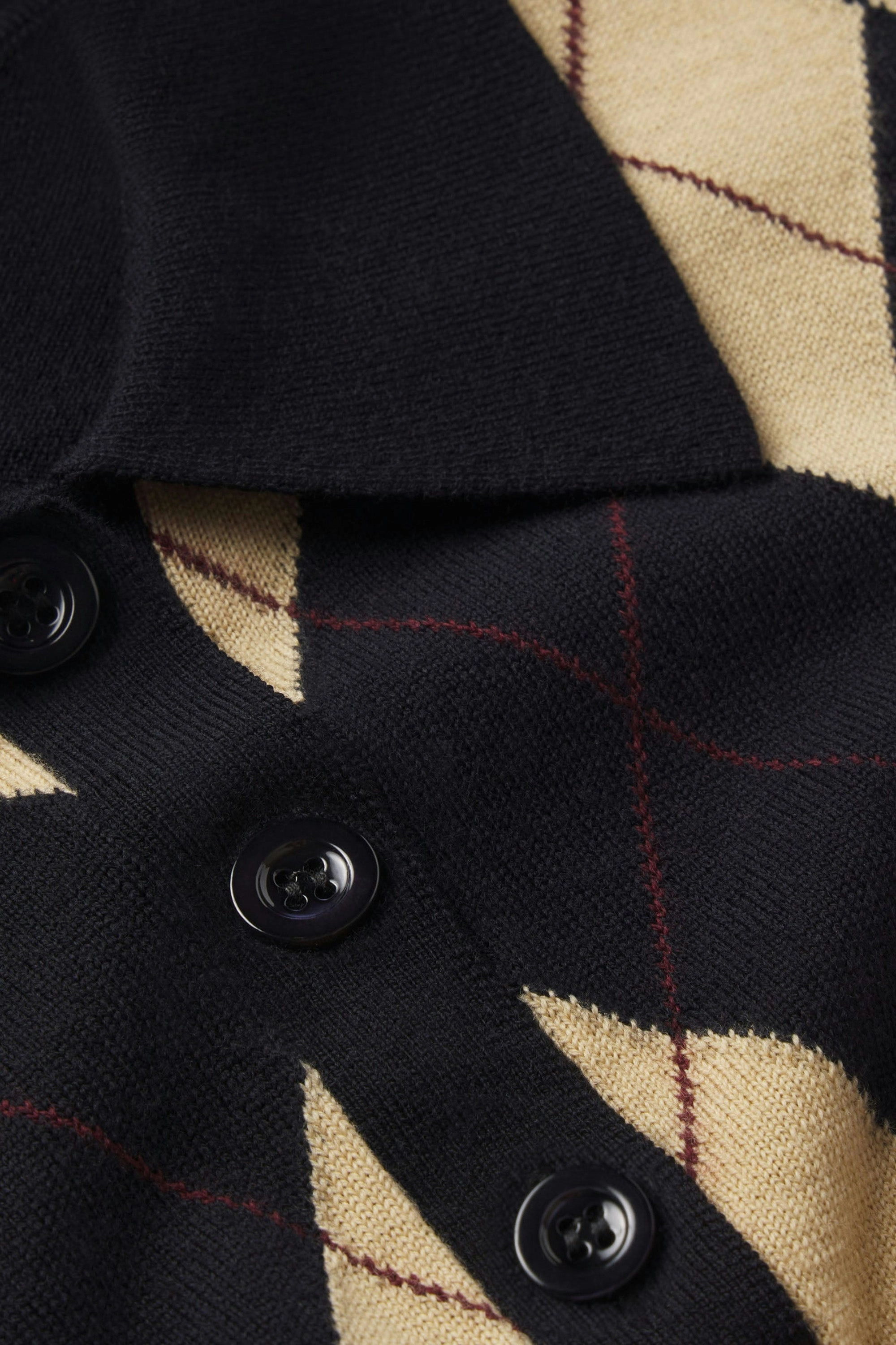 Frame Denim The Argyle Short Sleeve Poloin Navy Multi Comfy clothing Simple Chic