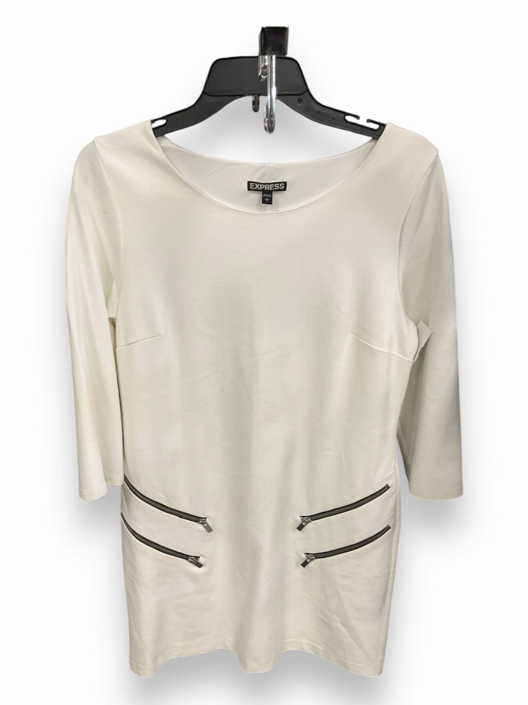 NonSlipGrip Dress Party Midi By Express In Ivory, Size: L