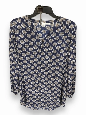 Blouse Long Sleeve By Collective Concepts In Navy, Size: M Digital Core Active Look