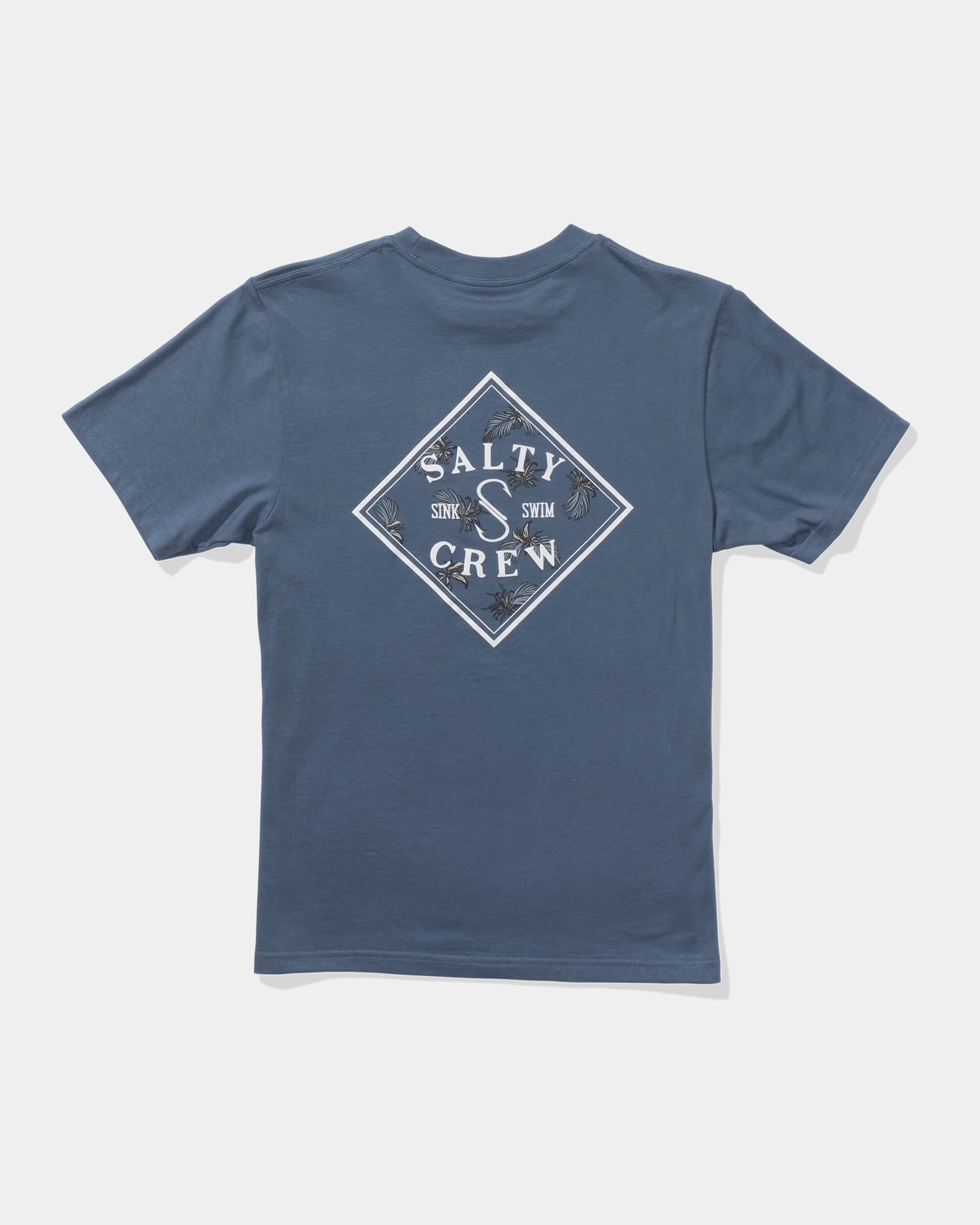 Basic Sweatshirt Flatlock Seam Design Tippet Fill  Ss Tee Kids - Slate