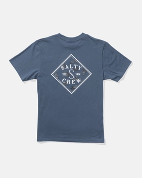 Basic Sweatshirt Flatlock Seam Design Tippet Fill  Ss Tee Kids - Slate