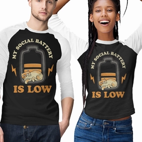 My Social Battery Is Low Floral Pattern Sleek Waistband