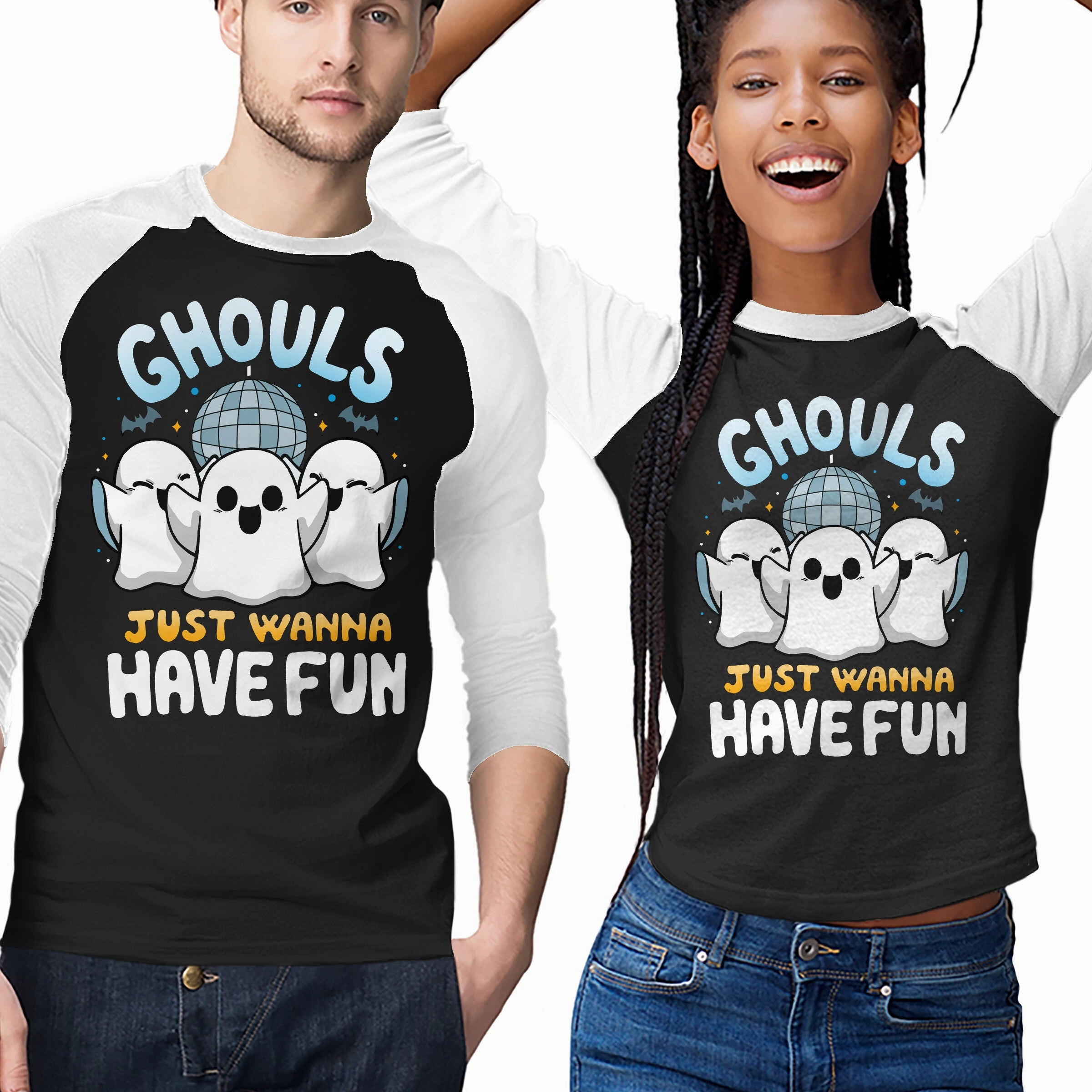 Fun Ghouls Stretchy Fit Raw Hem Finish