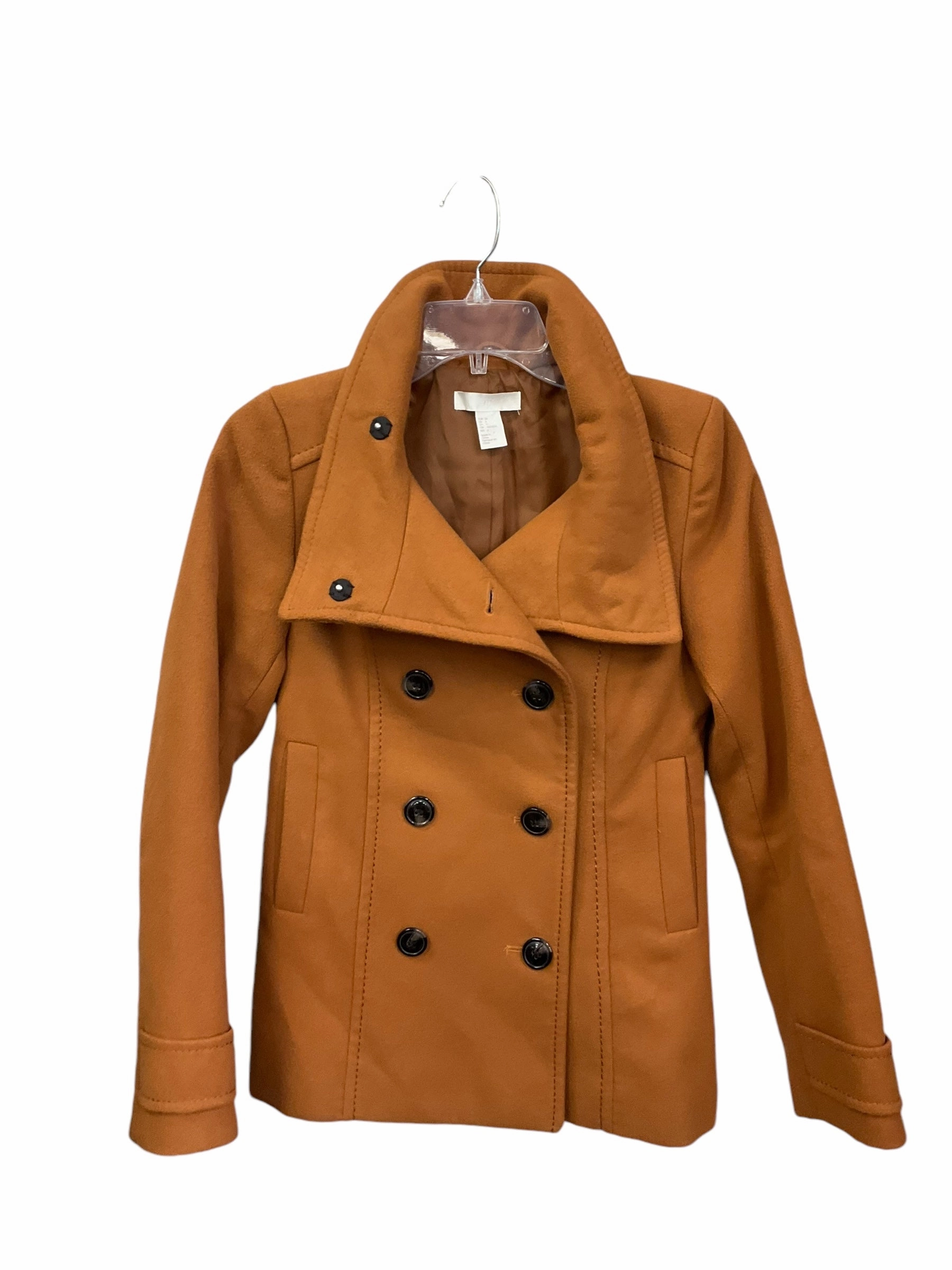 Coat Peacoat By H&m In Brown, Size: S Reinforced Edges