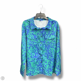 Casual Wear Rush Mode Blouse Long Sleeve By Shein In Blue & Green, Size: 3x