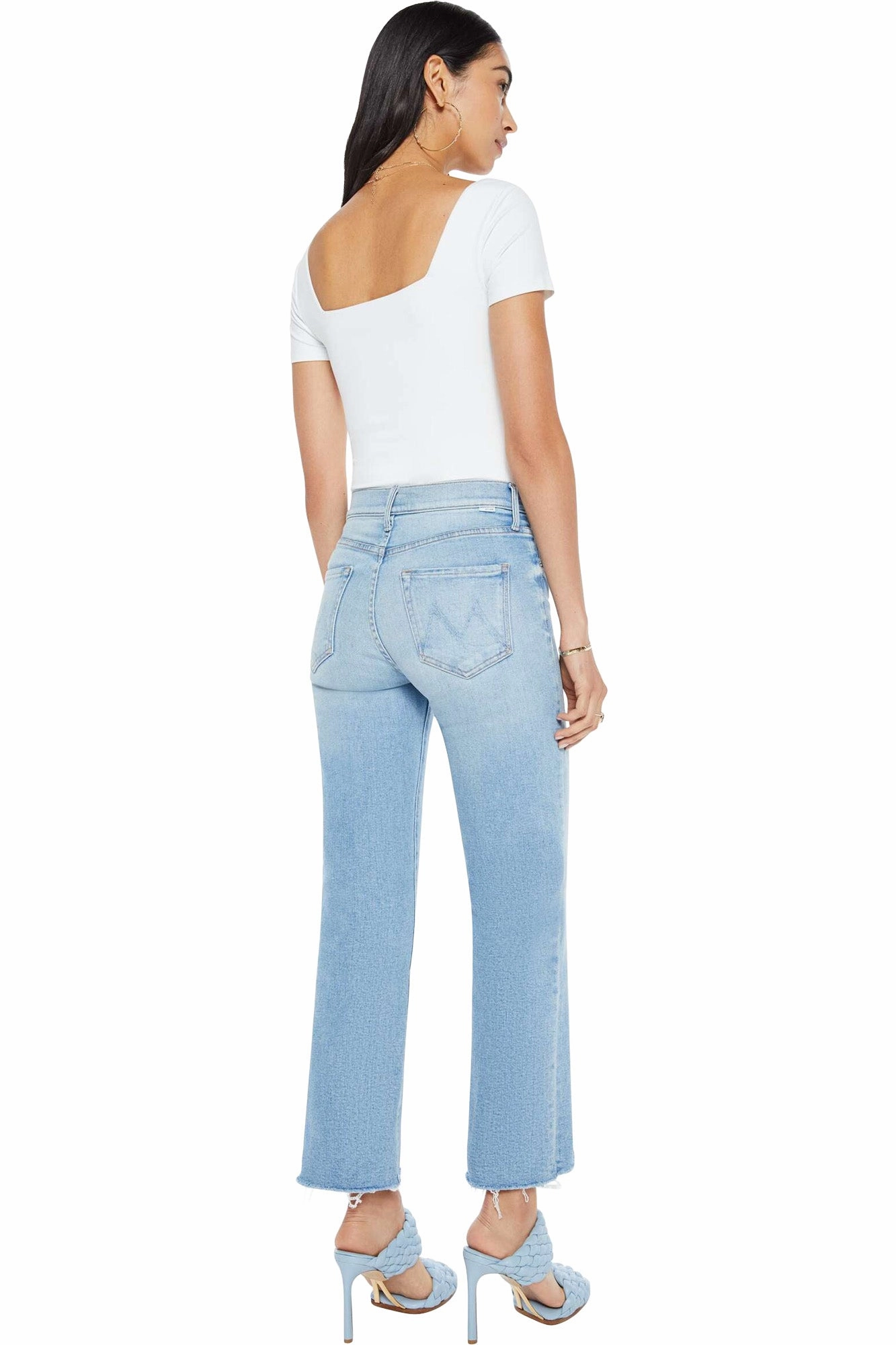 Modern Casual MOTHER Denim Kick It Ankle Fray in Can You Dig It?