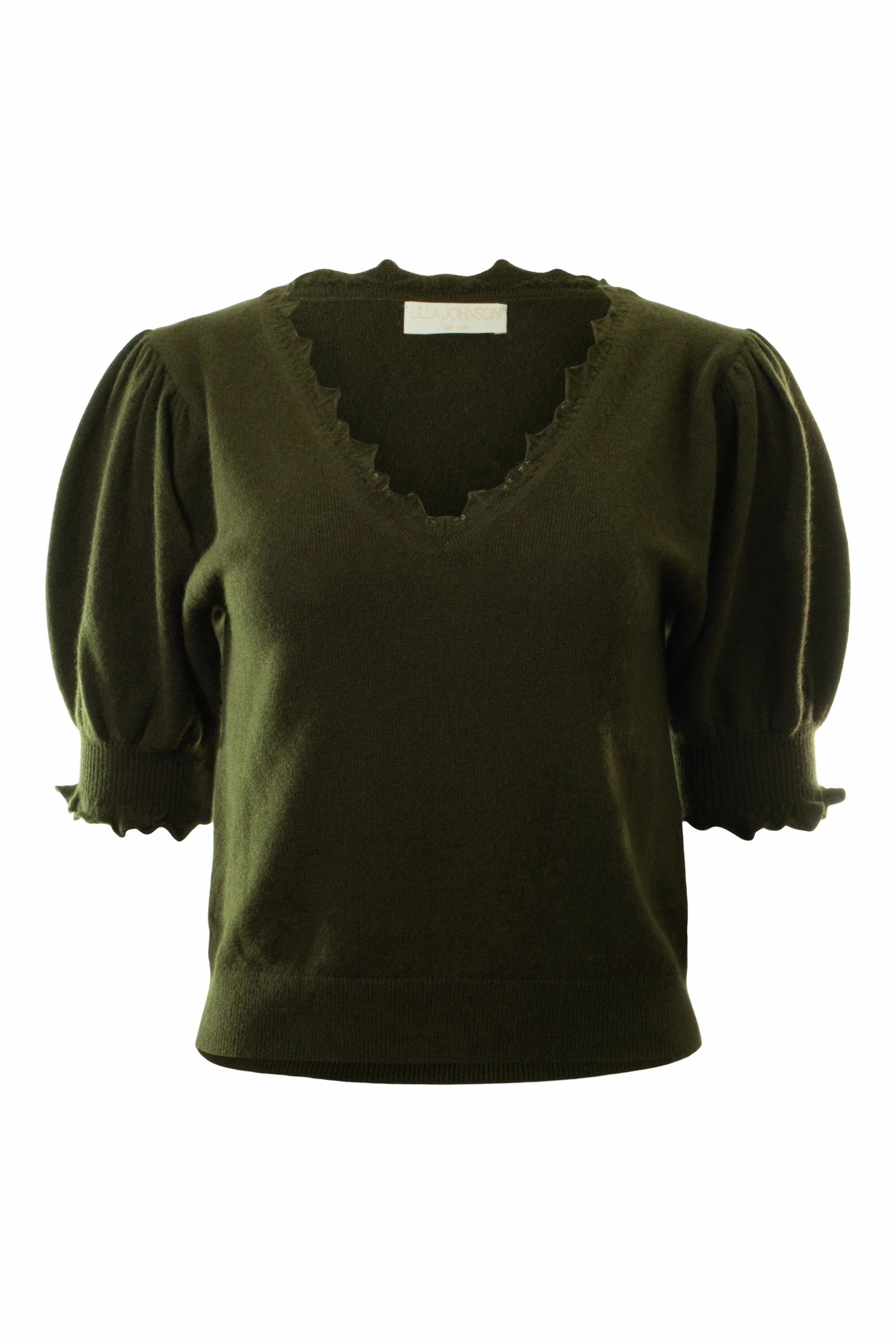 Ulla Johnson Polline Top in Hunter All Day Comfort Design Thermal Insulation Technology