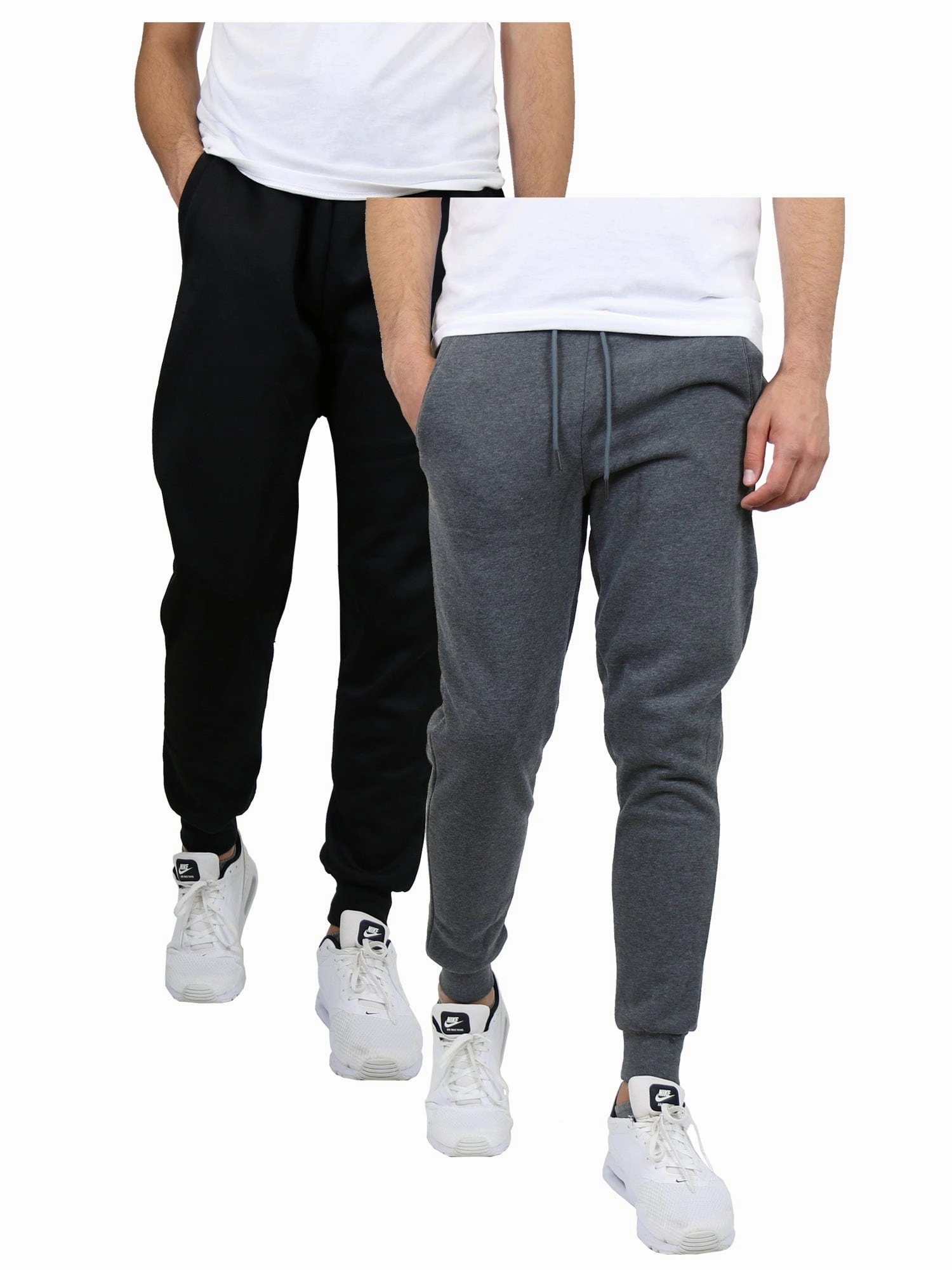 Galaxy By Harvic Men's Fleece Jogger Sweatpants (2-Pack ) AbrasionResistant Chic Design
