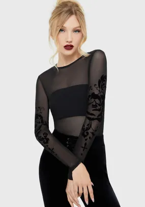 Eerie Edith | TOP BreathableMeshInsert Flexible Ribbing