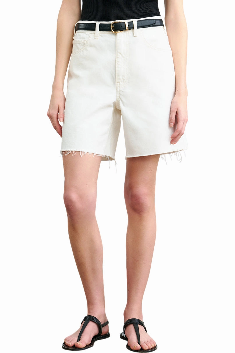 Fashion Must-Have Couple Look Lightweight Nili Lotan Russel Denim Short in Cream