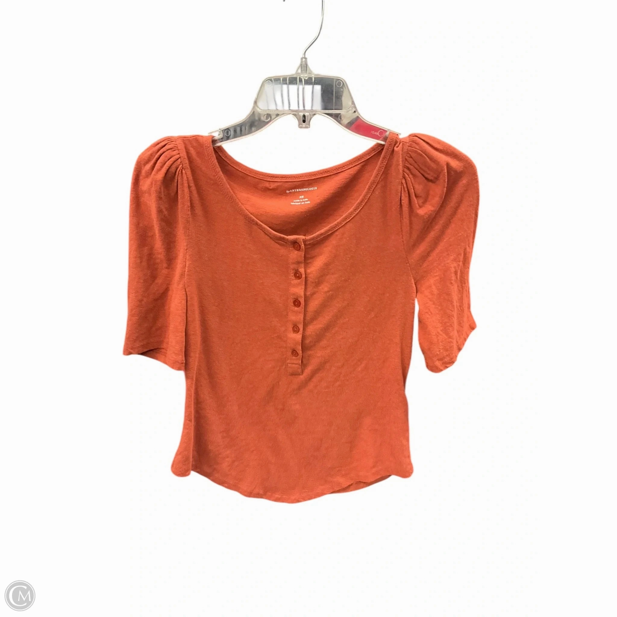 AntiPilling Finish Top Short Sleeve By Anthropologie In Orange, Size: Xs