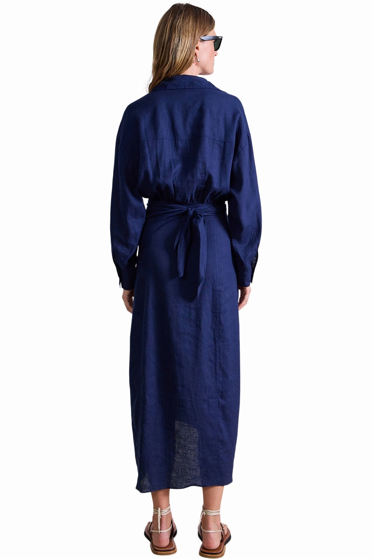 Casual Must-Have Apiece Apart Alessandra Sarong Shirt Dress in Navy