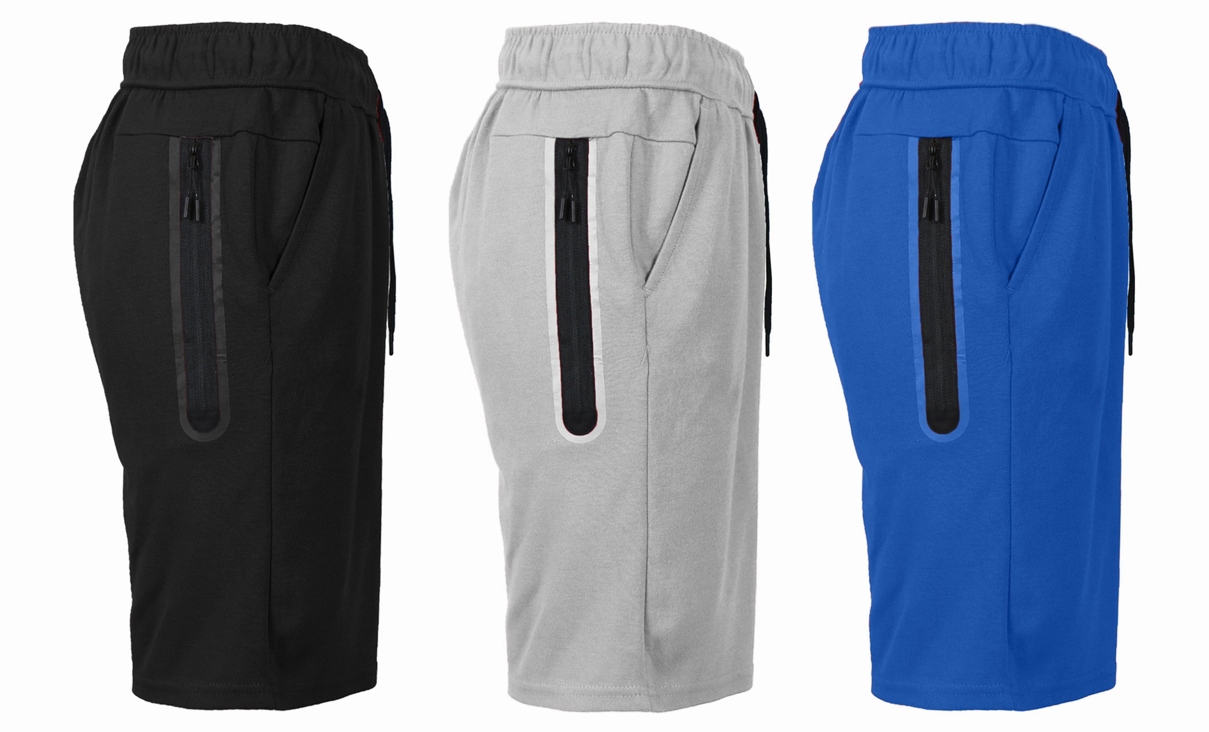 night out outfit 3-PACK Men's Tech Fleece Performance Active Shorts Set