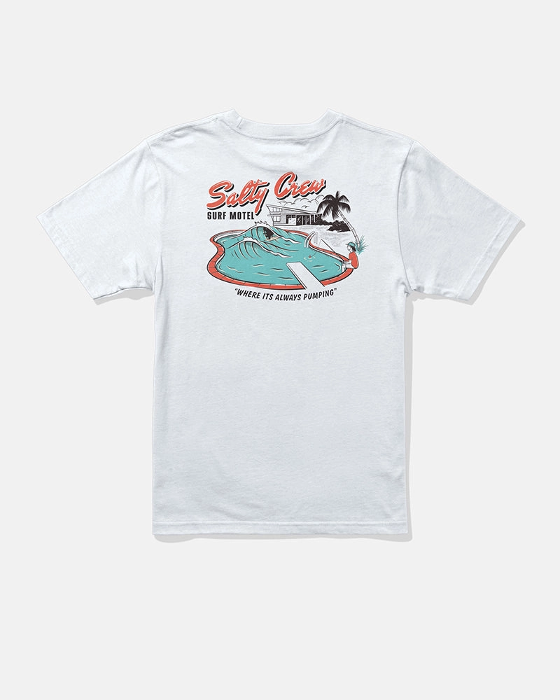LongWearingComfort Surf Motel  Ss Tee Kids - White