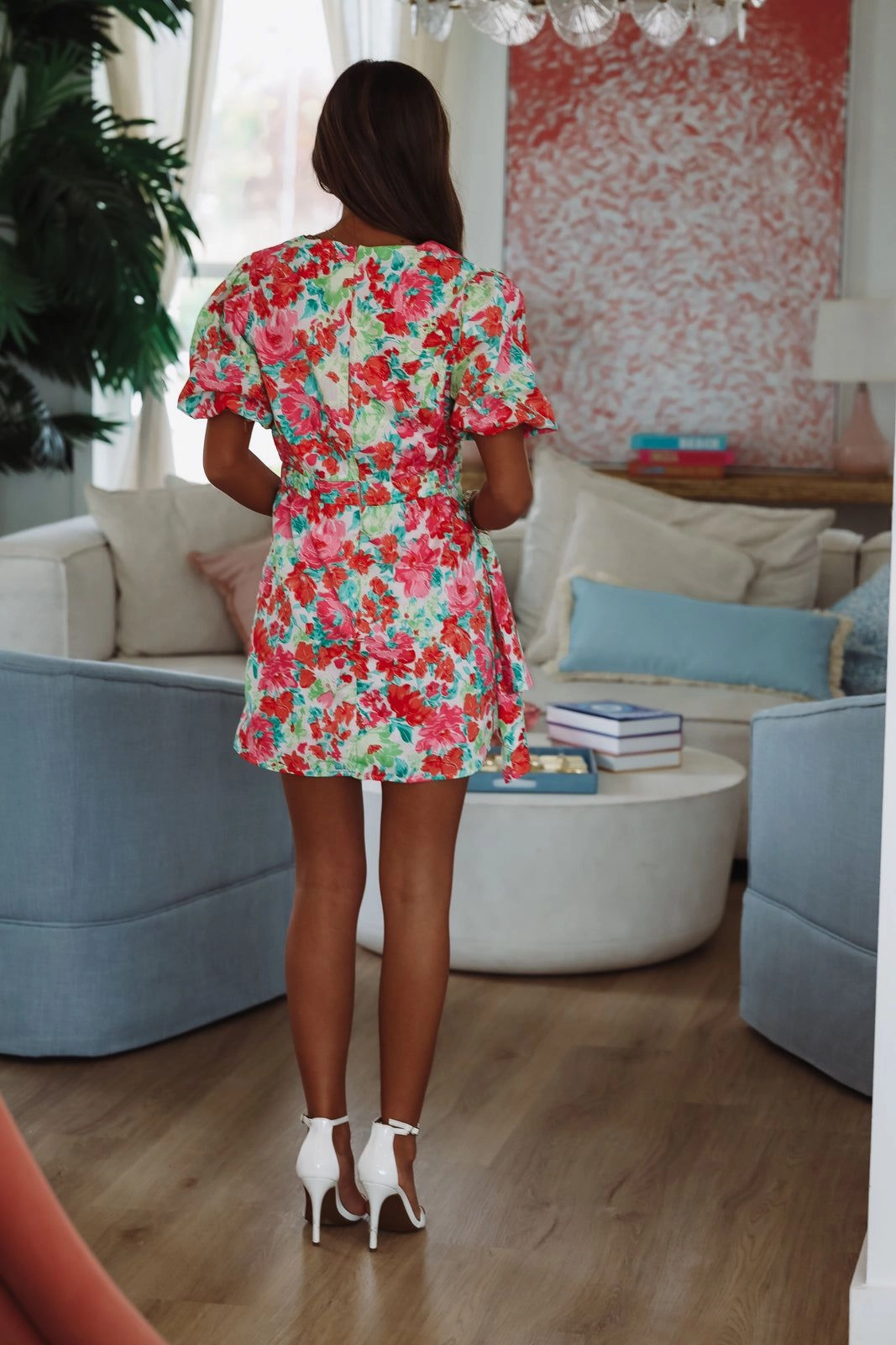 It's My Perspective Mini Dress - Pink and Green Workwear Comfort