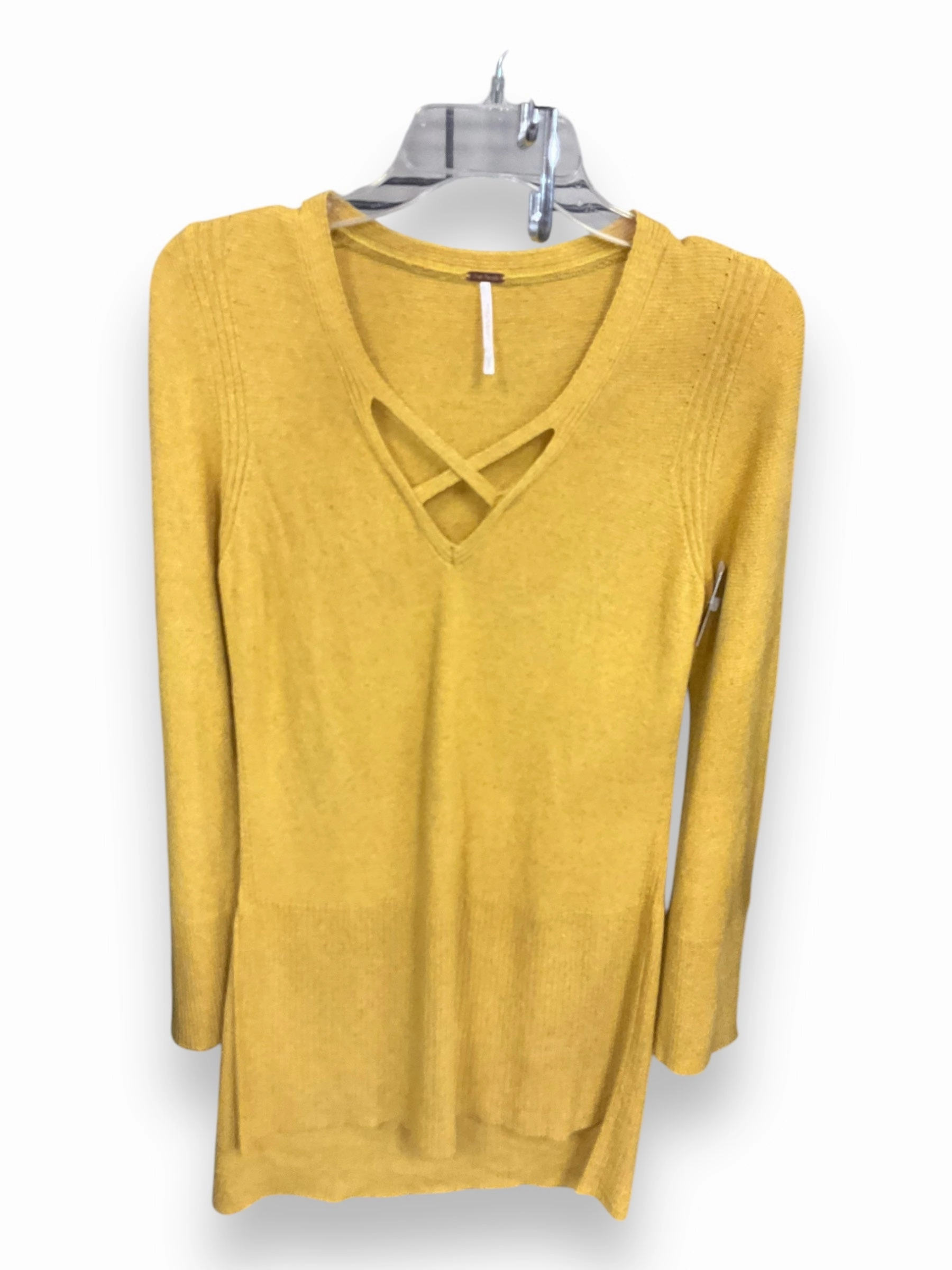 ElasticWaistband Sweater By Free People In Yellow, Size: S