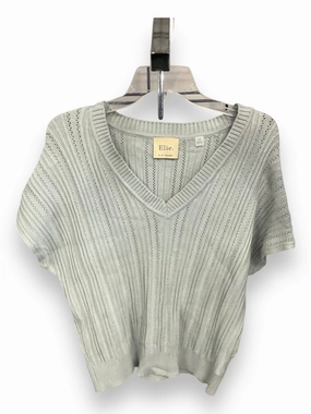 Sweater Short Sleeve By Elie Tahari In Green, Size: L DoubleLayered Fabric Natural Fiber Blend