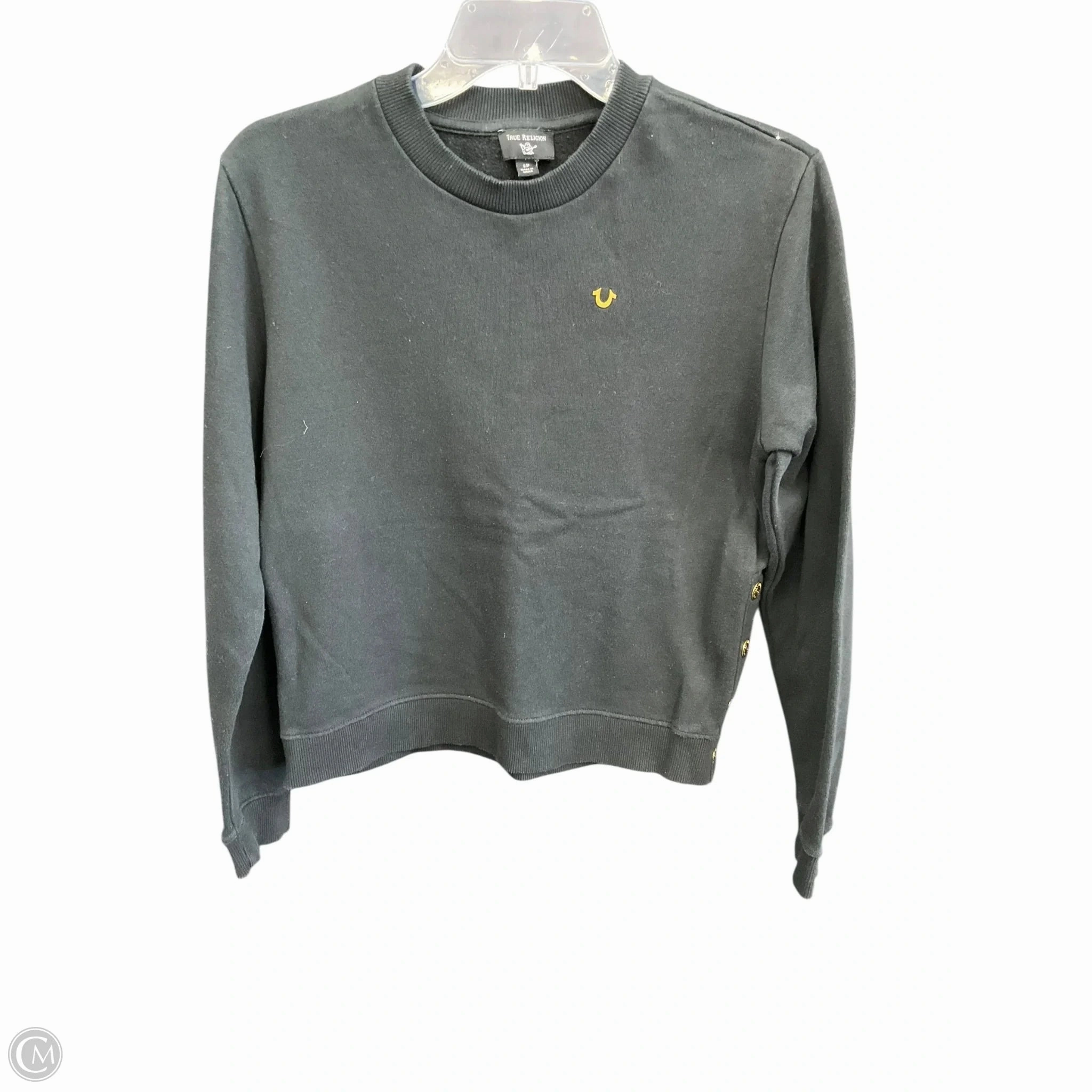 Sweatshirt Crewneck By True Religion In Black & Gold, Size: Sp Spring Glow