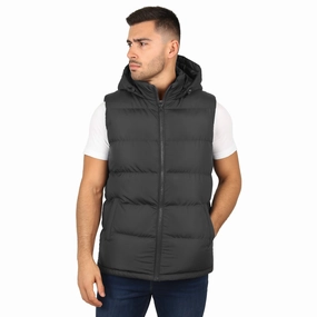 Men??s Heavyweight Hooded Puffer Bubble Vest Slip Resistant Grip