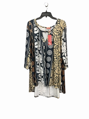 Love Glow Cozy Dress Blue Top Long Sleeve Simply Aster, Size 2x