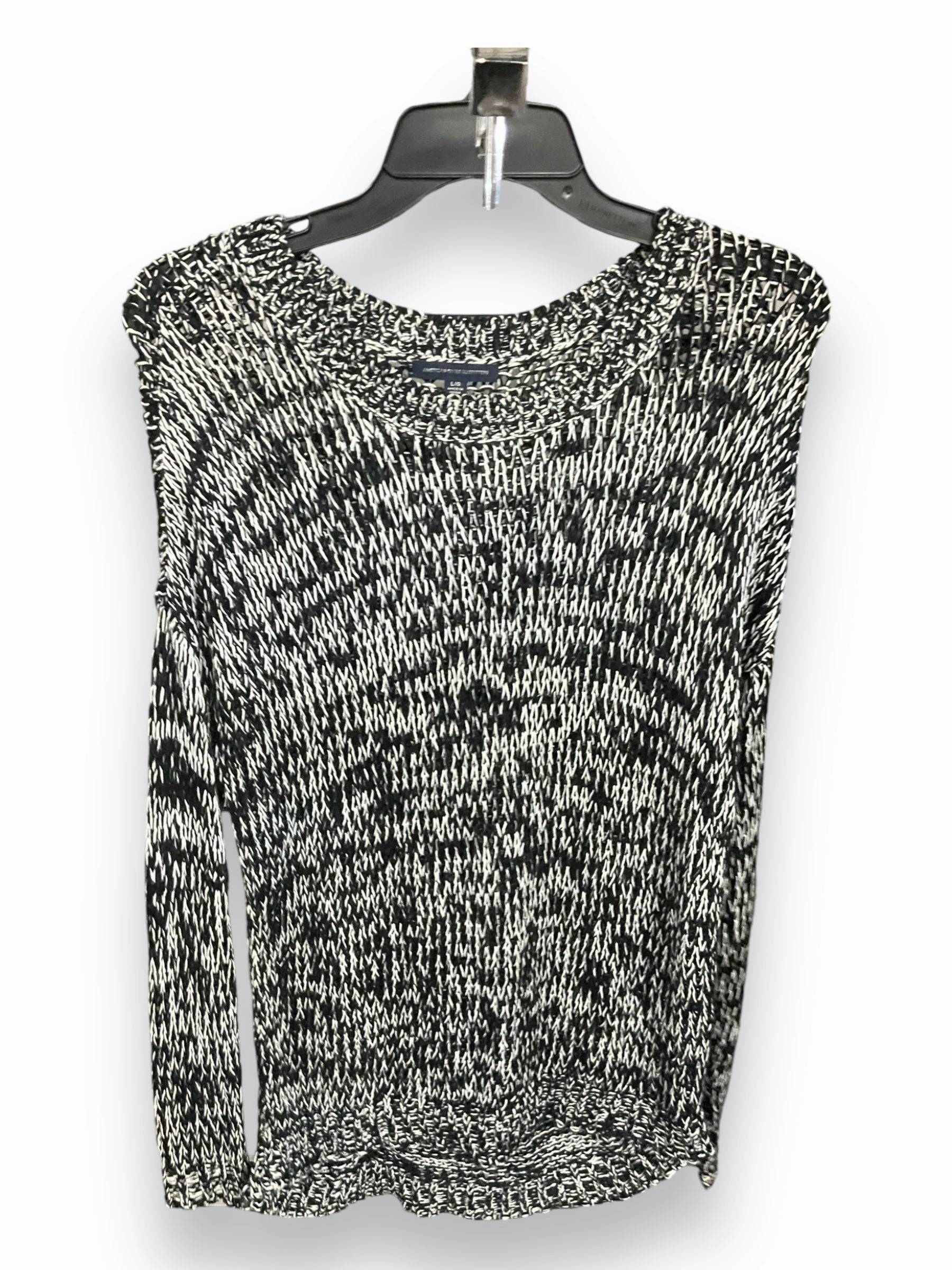 Sweater By American Eagle In Black & White, Size: L AntiStaticTechnology