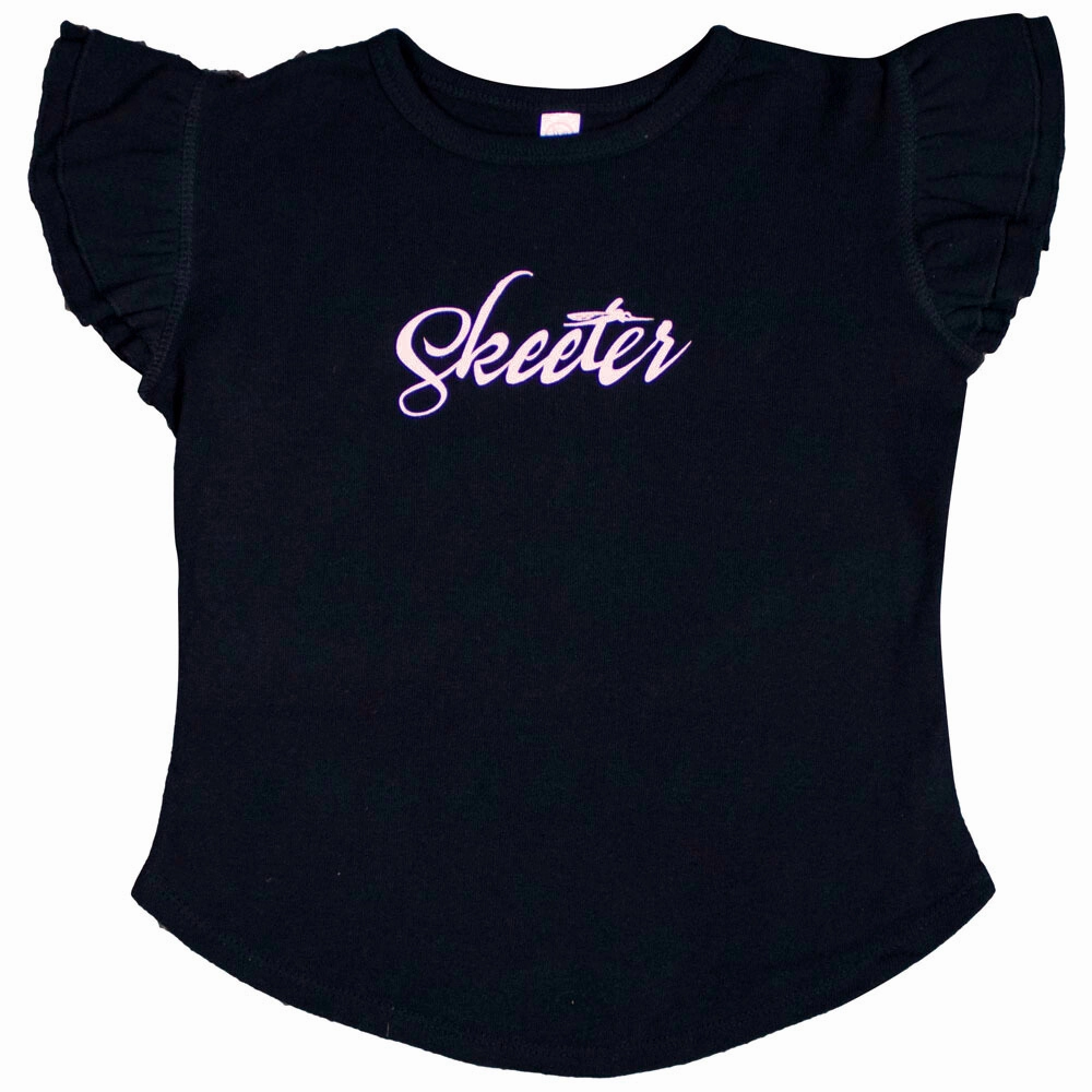 Skeeter Black Toddler Flutter Sleeve Tee Dressy look Durable Button Closures