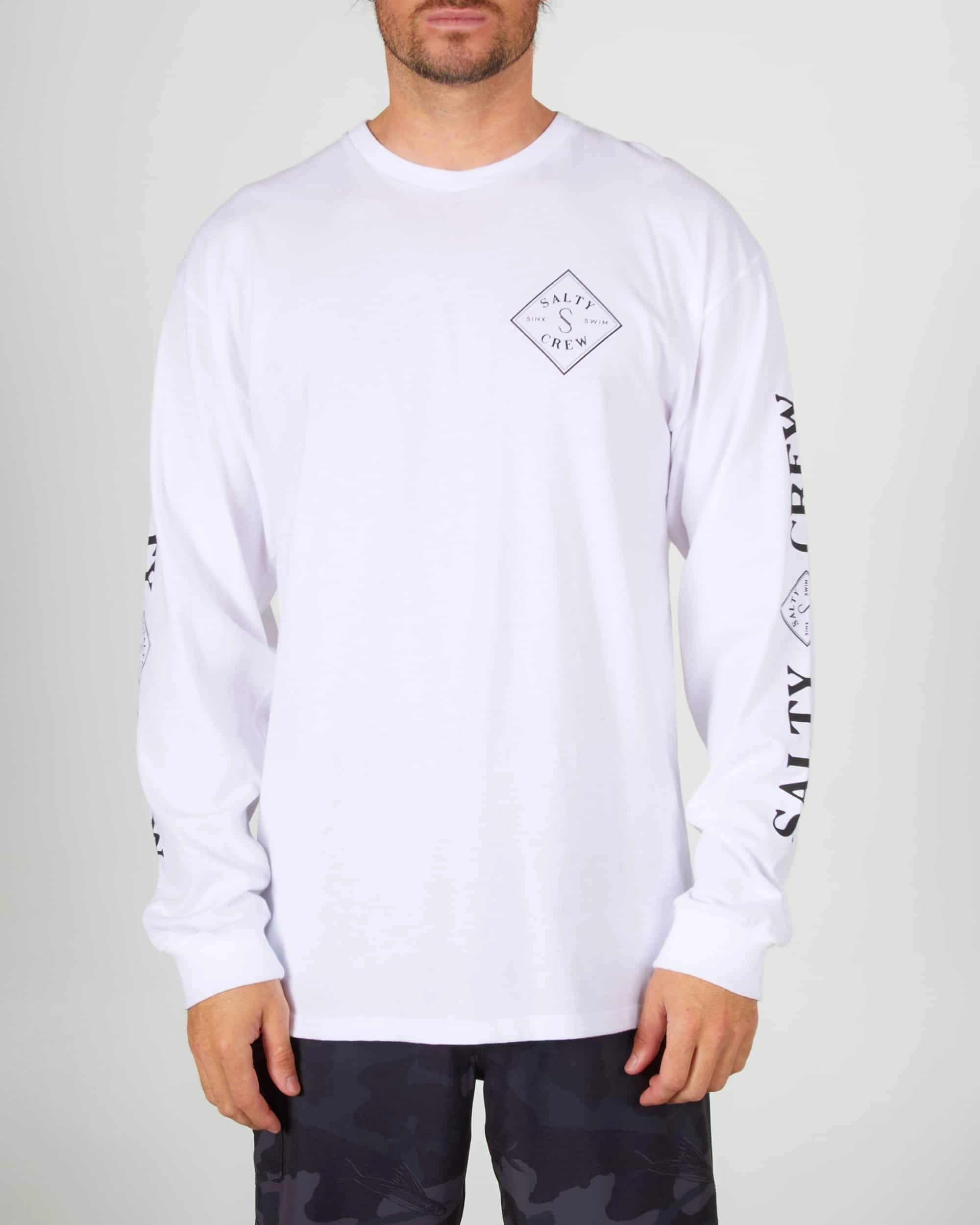 Tippet Premium L/S Tee - White BreathableMeshLining Urban Fit