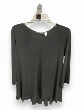 Low Maintenance Top 3/4 Sleeve Basic By Susan Graver In Black, Size: M